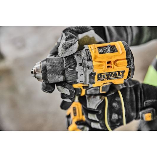 XR Brushless Drill Driver top view of torque settings