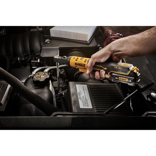 DCF500B XTREME 12V MAXSealed Head Ratchet application image of fastening a bolt in an engine 