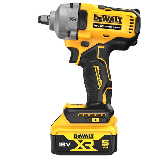 18V XR Brushless 1/2" Hog Ring Mid Torque Impact Wrench - 2 X 5Ah  Battery