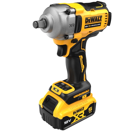 18V XR Brushless 1/2" Hog Ring Mid Torque Impact Wrench - 2 X 5Ah  Battery