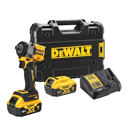 18V XR Brushless 1/2" Detent Pin Compact Impact Wrench - 2 X 5Ah Battery
