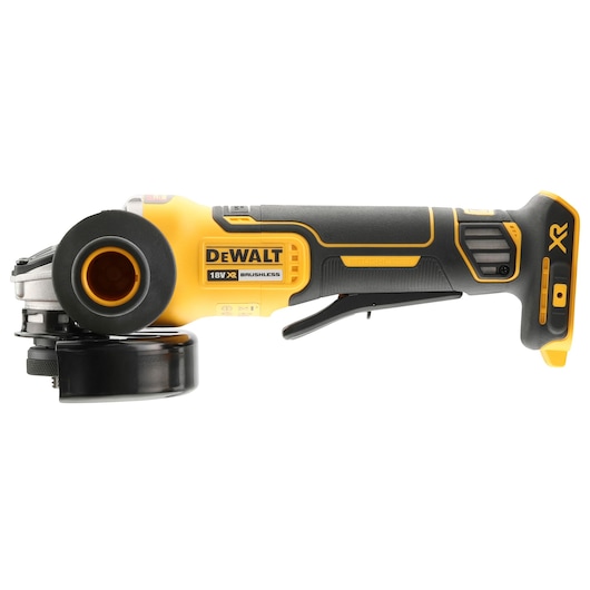 18V XR 115mm Angle Grinder side view