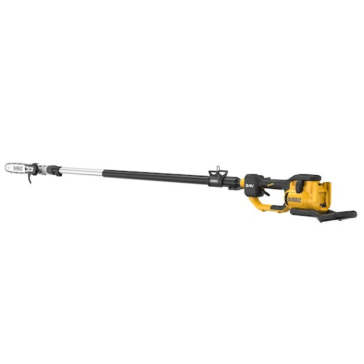 54V 12in. Pole Saw bare unit rear view angle