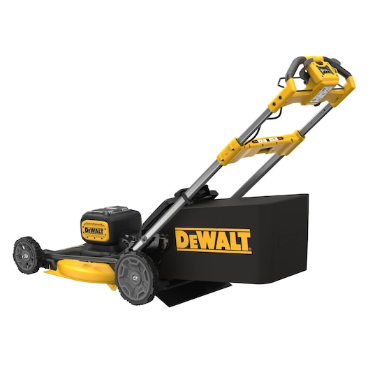 Angled back view of 2x18V Self-Propelled Mower