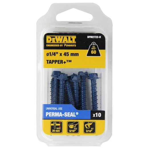 TAPPER +® PERMA-SEAL® HEX HEAD (Ø1/4" x 45 HANG)