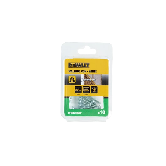 Wall Dog Countersunk 32mm White (10 PK)