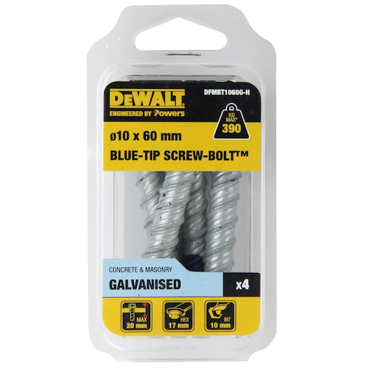 BLUE-TIP SCREW-BOLT™ GAL HEX HEAD Ø10 x 60 HANG