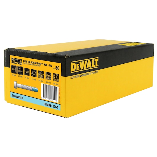 BLUE-TIP SCREW-BOLT™ GAL HEX HEAD (Ø10 x 75 BULK)