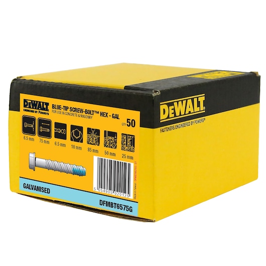 BLUE-TIP SCREW-BOLT™ GAL HEX HEAD (Ø6.5 x 75 HANG)