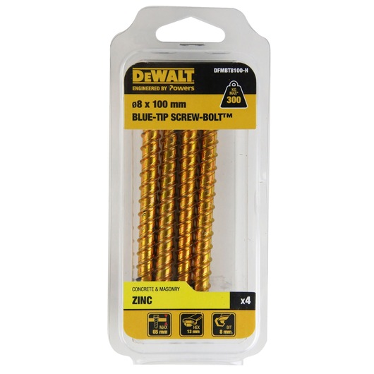 BLUE-TIP SCREW-BOLT™ ZINC HEX HEAD (Ø8 x 100 HANG)