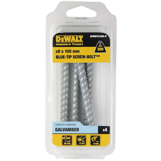 BLUE-TIP SCREW-BOLT™ GAL HEX HEAD (Ø8 x 100 HANG)