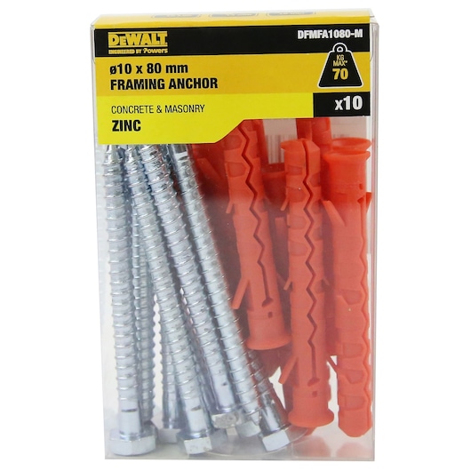 FRAME PLUG NYLON/ZINC CLEAR CSK HEAD (Ø10 x 100 MID)