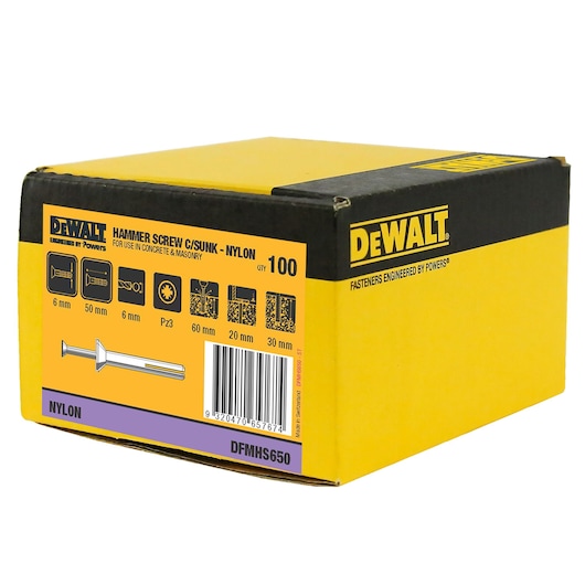 HAMMER SCREW NYLON / ZINC CLEAR CSK HEAD (Ø6 x 50 BULK)