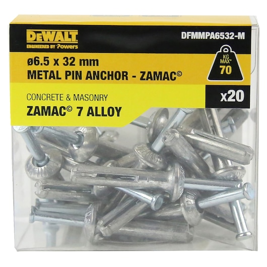 METAL PIN ANCHOR METAL ZAMAC® MUSHROOM HEAD (Ø6.5 x 32 MID)