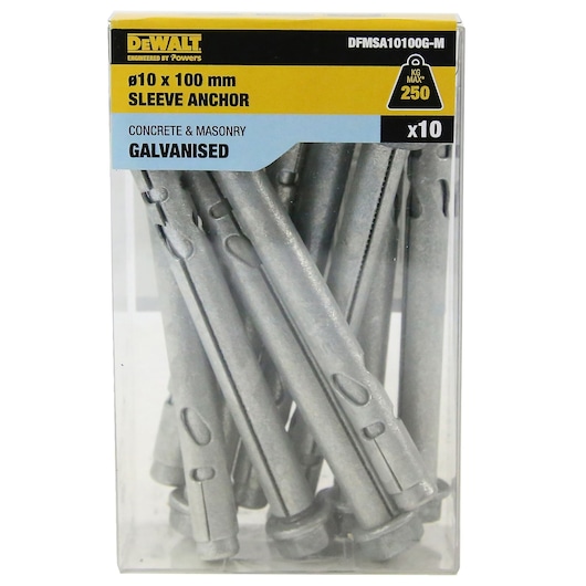SLEEVE ANCHOR GAL HEX HEAD Ø10 x 100 MID