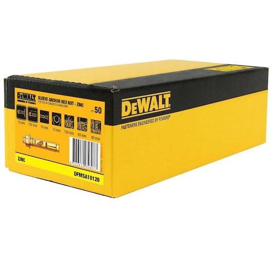 SLEEVE ANCHOR ZINC YELLOW HEX HEAD (Ø10 x 120 BULK)