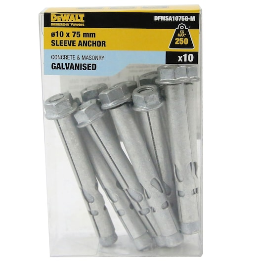 SLEEVE ANCHOR GAL HEX HEAD Ø10 x 75 MID