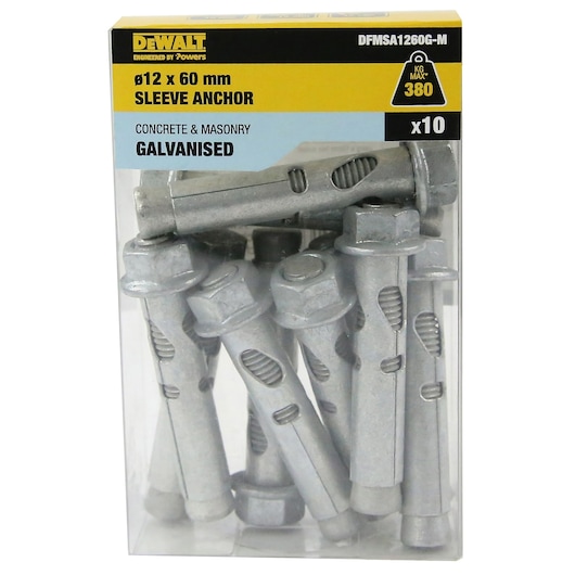 SLEEVE ANCHOR GAL HEX HEAD (Ø12 x 60 MID)