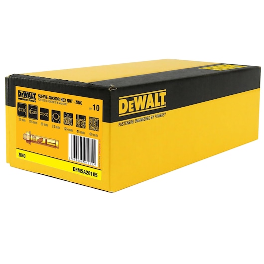 SLEEVE ANCHOR ZINC YELLOW HEX HEAD (Ø20 x 105 BULK)