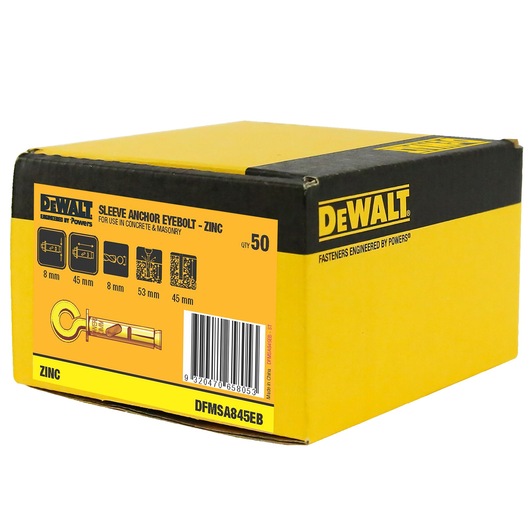 SLEEVE ANCHOR ZINC YELLOW EYE BOLT (Ø8 x 45 BULK)