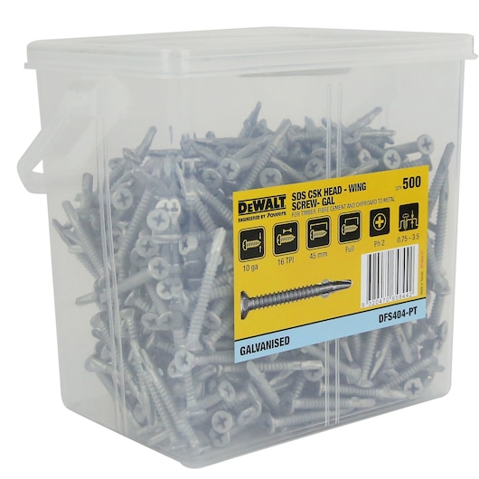 METAL SELF DRILLING CLASS 3 SELF EMBEDDING HEAD (Ø10 x 45 BULK TUB)