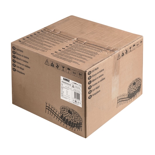 3/4 view box of 35mm galvanised coil nails