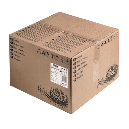 3/4 view box of 50mm galvanised coil nails