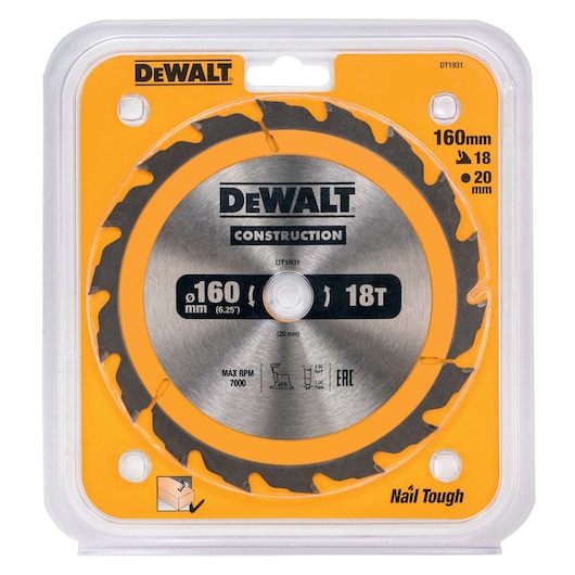 Circ Saw Blade Portable Fastcut 160x20mm 18T (AC)