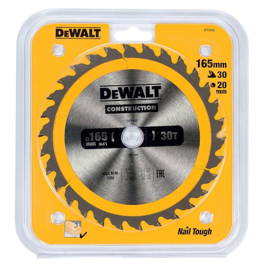 CONSTRUCTION 165mm x 20mm 30T Circular Saw Blade