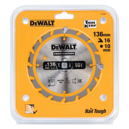 Circ Saw Blade Cordless Fast cutting 136x10mm 16T (DC)