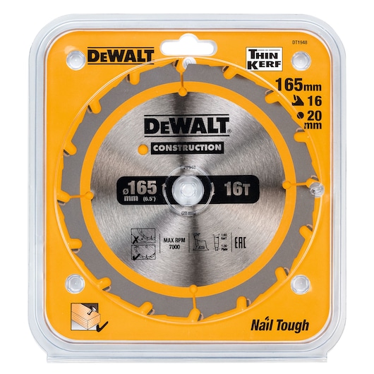 CONSTRUCTION 165mm x 20mm 16T Circular Saw Blade