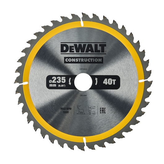 Circ Saw Blade Portable General Purpose 235x30mm 40T