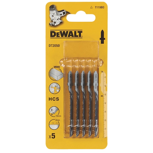 T SHANK HCS WOOD CUTTING JIG SAW BLADE 76MM 5 PACK