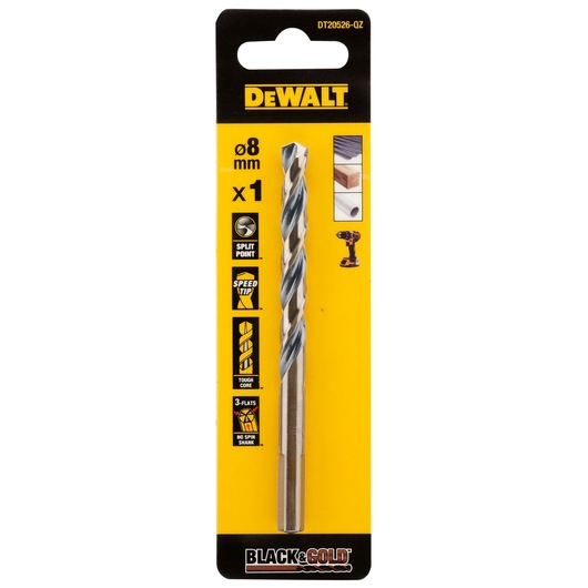 8MM BLACK GOLD HSS DRILL BIT