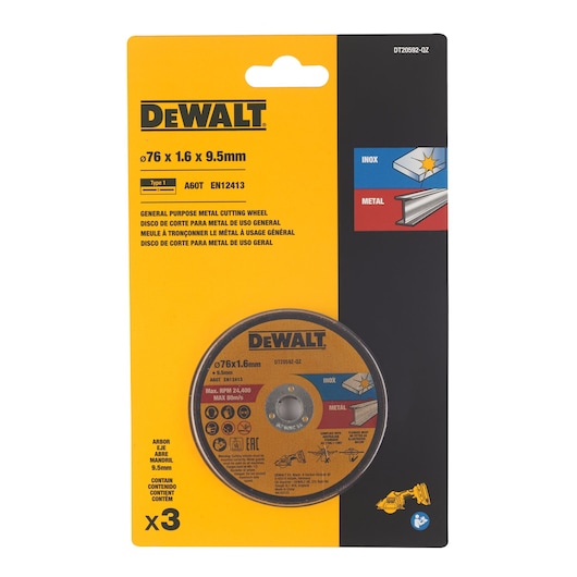 76 x 1 x 10mm INOX Bonded Abrasive Cutting Disc (3 Pack)