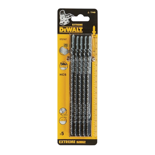 155mm T Shank HCS Jigsaw Blade Wood (T744D) (5 Pack)