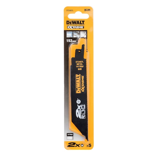 EXTREME 2X LONG LIFE Recip Blade - Metal 152mm 14 TPI (5 Pack)
