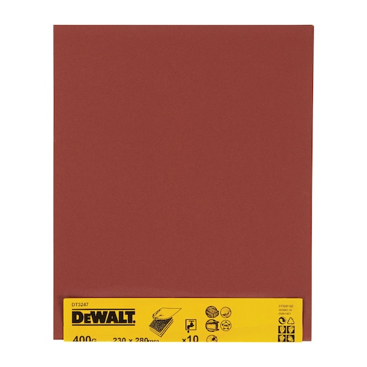 Full Sheet 230mm x 280mm 400G Water Resistant Multi Purpose Sandpaper 10 Pack