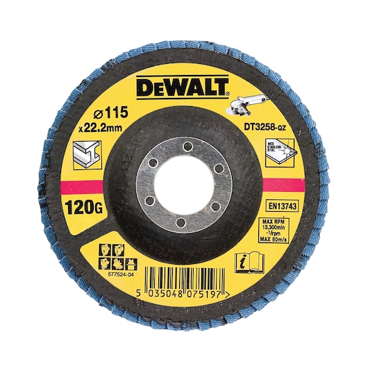 EXTREME 115mm 120G Zirconium Oxide Flap Disc T29 (Angled) 10 Pack