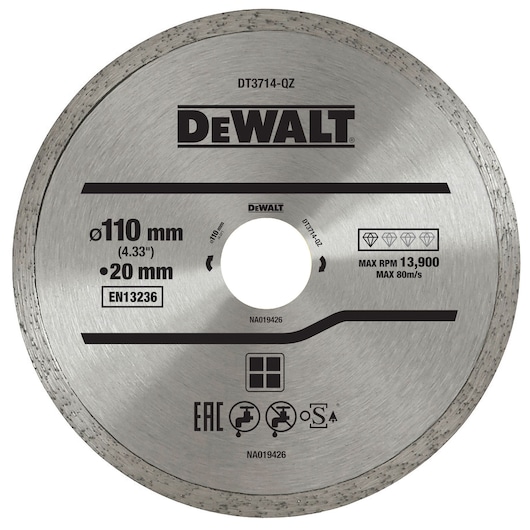 110x20mm Continuous Rim Diamond Wheel  