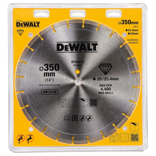 Diamond Blade Segmented 350mm/25.4mm