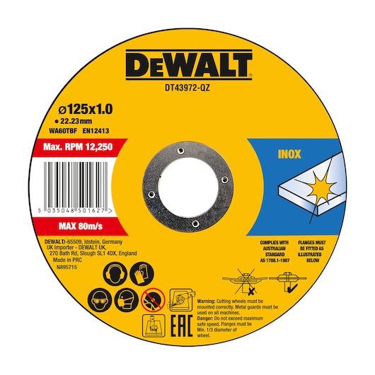 125 x 1 x 22.23mm Thin Fast Cut (10XTIN)