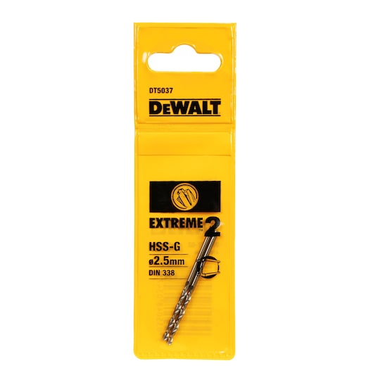EXTREME 2 2.5mm HSS-G Gold Ferrous Metal Drill Bit (2 Pack)