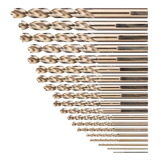 ELITE HSS-E Cobalt Alloy Steel Metal Drill Sets (19 Pcs)