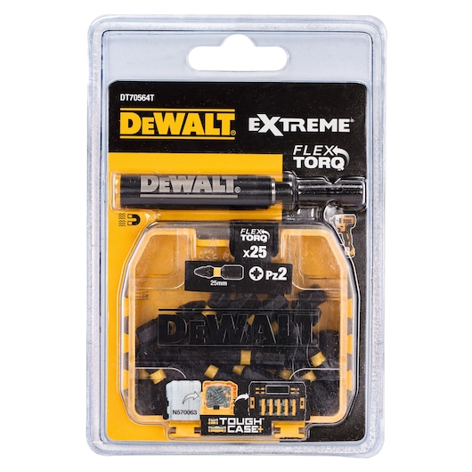 EXTREME FLEXTORQ Set PZ2 + Drive Guide in Small Bulk Storage Case (25 mm) (26 pc)
