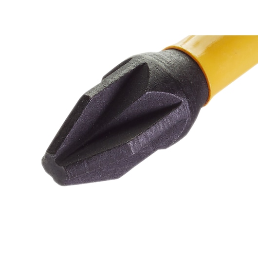 Close up of FlexTorq screwdriver bit Phillips head set in impact driver