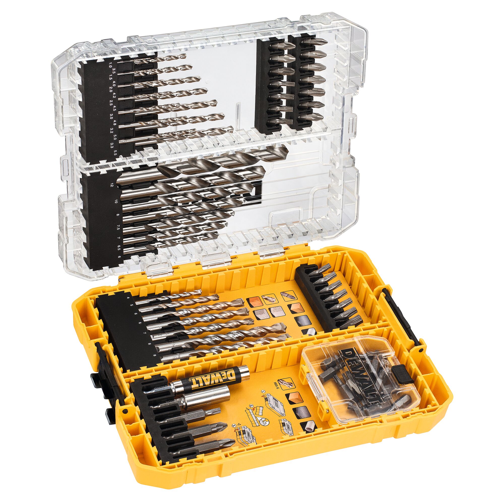 Drill Drive Set With Masonry Bits HSS G Metal Drill Bits 72 pc