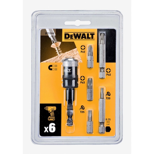 High Performance Bit Tip Holder & Screwdriving Bit (6 pc)