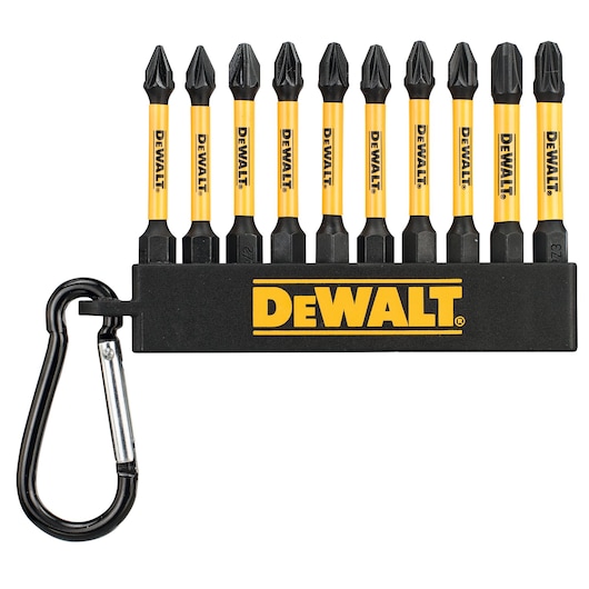 10pc Mixed Pozi 57mm Impact Ready FLEXTORQ Screwdriver Bit Keyring