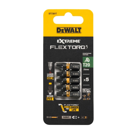 Single T20 25mm Flextorq 3.0 bit